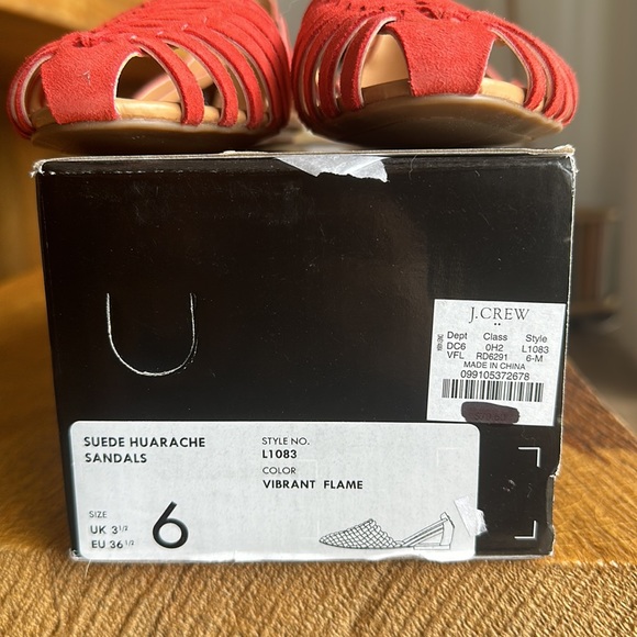 J. Crew Suede Huarache Sandals Size 6 - Picture 3 of 4